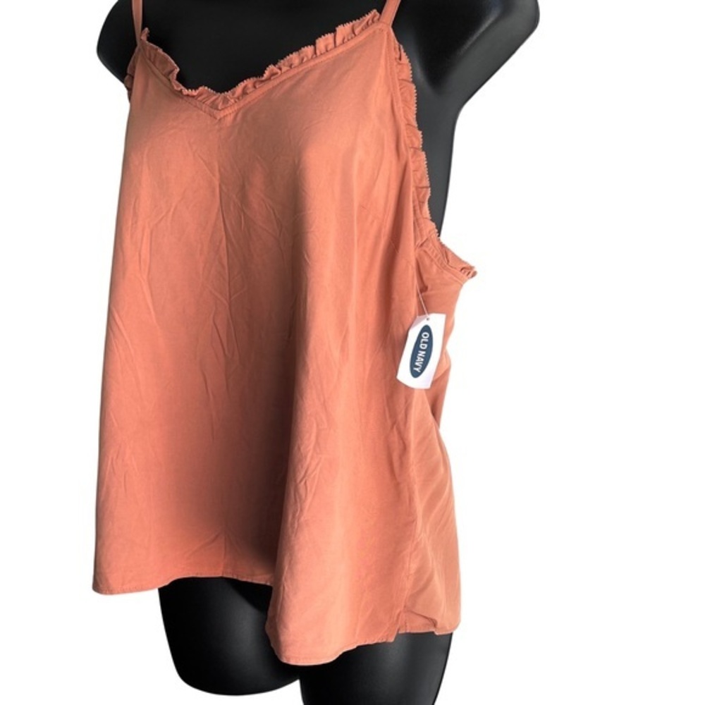 Old Navy New Sz8M Cropped Rust V-neck Cami Tank Top Adjustable Spaghetti Straps